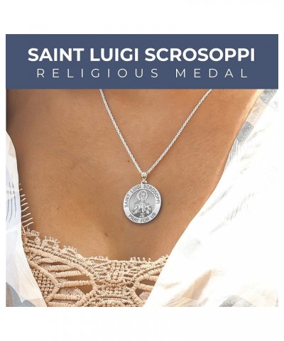 Saint Luigi Scrosoppi Religious Medal In Sterling Silver and 10K, or 14K Gold - 2/3 Inch, 3/4 Inch, 1 Inch 3/4 Inch Medal Onl...