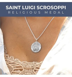 Saint Luigi Scrosoppi Religious Medal In Sterling Silver and 10K, or 14K Gold - 2/3 Inch, 3/4 Inch, 1 Inch 3/4 Inch Medal Onl...