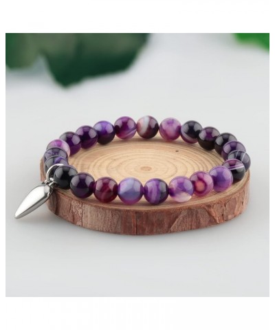 40th Birthday Gifts for Women Men, Amethyst Beads Birthday Bracelet for Woman Truning 40 Years Old Jewelry Gift for Women Men...