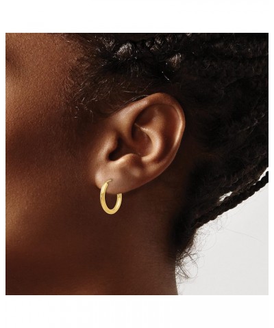 14K Yellow Gold Polished Round Endless 2mm Hoop Earrings (Approximate Measurements 12mm x 12mm) $44.71 Earrings