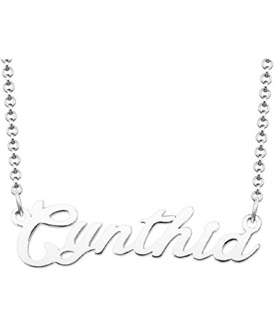 Personalized Name Necklace Custom Made Pendant Gold Plated Letter Necklaces Chain Jewelry Gift For Women Cynthia Silver $7.13...