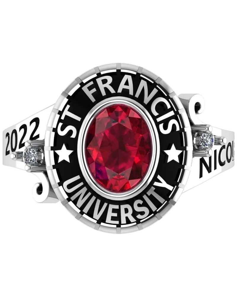 fully customized Girl Ladies Women's fashion class ring for high school, college, university, academy of 2022, 2023, 2024, 20...