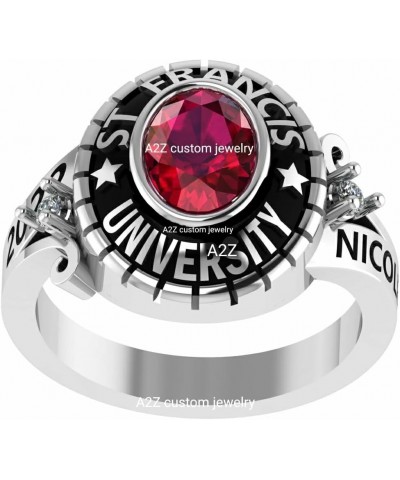 fully customized Girl Ladies Women's fashion class ring for high school, college, university, academy of 2022, 2023, 2024, 20...