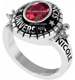 fully customized Girl Ladies Women's fashion class ring for high school, college, university, academy of 2022, 2023, 2024, 20...