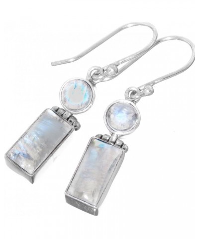 Rectangle Double Moonstone 925 Sterling Silver Earrings, 1 $25.13 Earrings