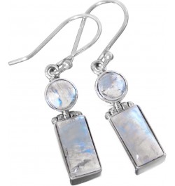 Rectangle Double Moonstone 925 Sterling Silver Earrings, 1 $25.13 Earrings