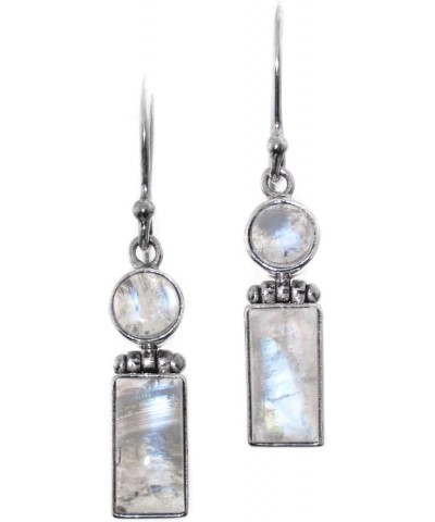 Rectangle Double Moonstone 925 Sterling Silver Earrings, 1 $25.13 Earrings