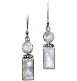 Rectangle Double Moonstone 925 Sterling Silver Earrings, 1 $25.13 Earrings