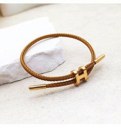 Adjustable Bracelet Rope Bracelet for Women Tatanium Steel Bracelet Gold Plated Jewelry Stainless Steel Bracelets for Women G...