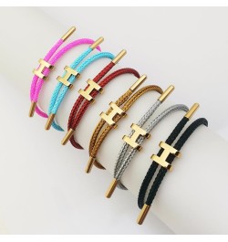 Adjustable Bracelet Rope Bracelet for Women Tatanium Steel Bracelet Gold Plated Jewelry Stainless Steel Bracelets for Women G...