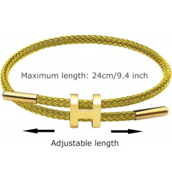 Adjustable Bracelet Rope Bracelet for Women Tatanium Steel Bracelet Gold Plated Jewelry Stainless Steel Bracelets for Women G...