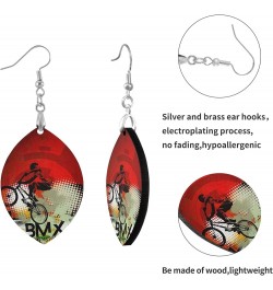 Dangle Earring MDF Wood Drop/Leaf Copper Plated Silver Hook Lightweight Earrings Multi 1 $6.48 Earrings