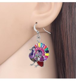 Cute Thanksgiving Turkey Chicken Earrings For Women kid Girl Festival Jewelry Gifts Magenta $9.59 Earrings