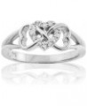 .925 Sterling Silver Cubic Zirconia Triple Heart Infinity Celtic Knot Band Engagement Ring $13.50 Rings