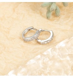 3 Pairs 925 Sterling Silver Small Huggie Hoop Earrings for Women, Hypoallergenic Cubic Zirconia Hoops Huggie Earrings, Twiste...