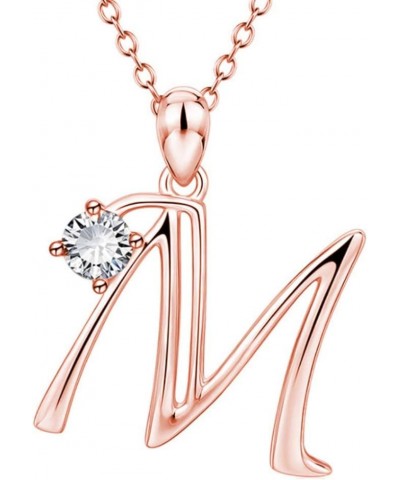 Women Cubic Zirconia Inlaid English Letters Pendant Chain Necklace Jewelry Gift for Girlfriend Daughter Mom Wife Z Medium $3....