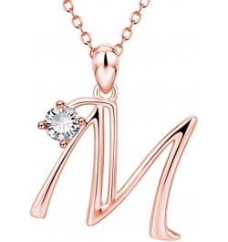 Women Cubic Zirconia Inlaid English Letters Pendant Chain Necklace Jewelry Gift for Girlfriend Daughter Mom Wife Z Medium $3....