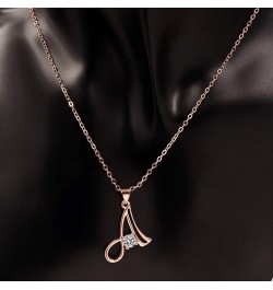 Women Cubic Zirconia Inlaid English Letters Pendant Chain Necklace Jewelry Gift for Girlfriend Daughter Mom Wife Z Medium $3....