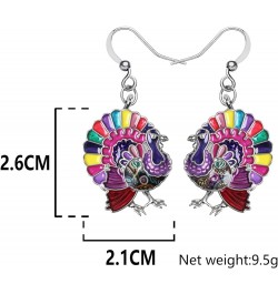 Cute Thanksgiving Turkey Chicken Earrings For Women kid Girl Festival Jewelry Gifts Magenta $9.59 Earrings