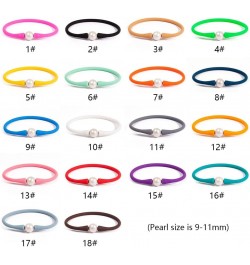 9-11mm Silicone Edison Freshwater Pearl Bracelets,Womens Charm Bangle Jewelry,Colored Dainty Personalized Stretch Mood Rubber...