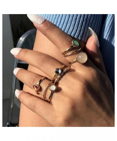 Gold Stackable Rings for Women Non Tarnish Cute Rings for Teen Girls Trendy Stuff Boho Moon Star Butterfly Rings Stacking Knu...