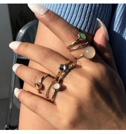 Gold Stackable Rings for Women Non Tarnish Cute Rings for Teen Girls Trendy Stuff Boho Moon Star Butterfly Rings Stacking Knu...