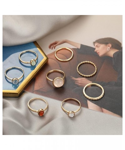 Gold Stackable Rings for Women Non Tarnish Cute Rings for Teen Girls Trendy Stuff Boho Moon Star Butterfly Rings Stacking Knu...