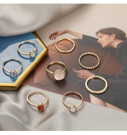 Gold Stackable Rings for Women Non Tarnish Cute Rings for Teen Girls Trendy Stuff Boho Moon Star Butterfly Rings Stacking Knu...