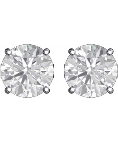 Round Stud Earrings, Cubic Zirconia 5mm Gemstone Earrings for Women, 925 Sterling Silver Earrings with Solitaire Prongs, 0.12...