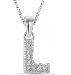 Accent White Diamond A to Z Intial Pendant in Sterling Silver L $11.25 Pendants