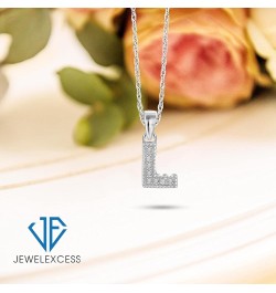 Accent White Diamond A to Z Intial Pendant in Sterling Silver L $11.25 Pendants