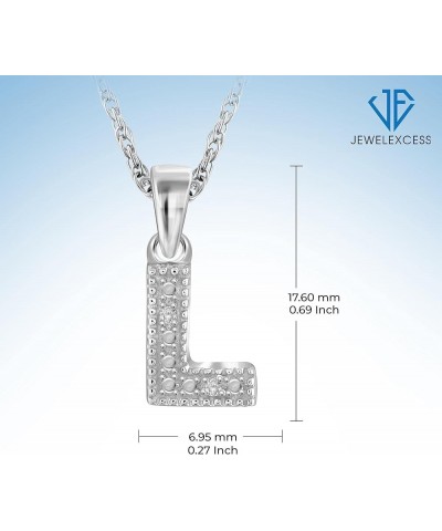 Accent White Diamond A to Z Intial Pendant in Sterling Silver L $11.25 Pendants