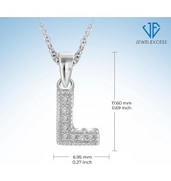 Accent White Diamond A to Z Intial Pendant in Sterling Silver L $11.25 Pendants