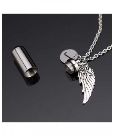 Pill Shaped Container Vial Locket Cylinder Cremation Keepsake Jewelry Initial Letter Ashes Urn Pendant X $9.00 Necklaces