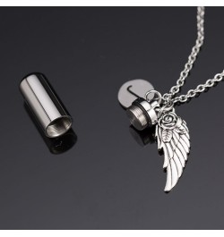 Pill Shaped Container Vial Locket Cylinder Cremation Keepsake Jewelry Initial Letter Ashes Urn Pendant X $9.00 Necklaces