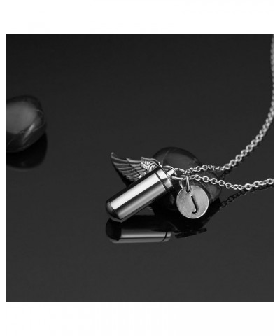 Pill Shaped Container Vial Locket Cylinder Cremation Keepsake Jewelry Initial Letter Ashes Urn Pendant X $9.00 Necklaces