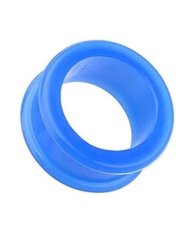 Flexible Silicone Double Flared Ear Gauge Tunnel Plug 8 GA (3.2mm), Blue $9.35 Body Jewelry