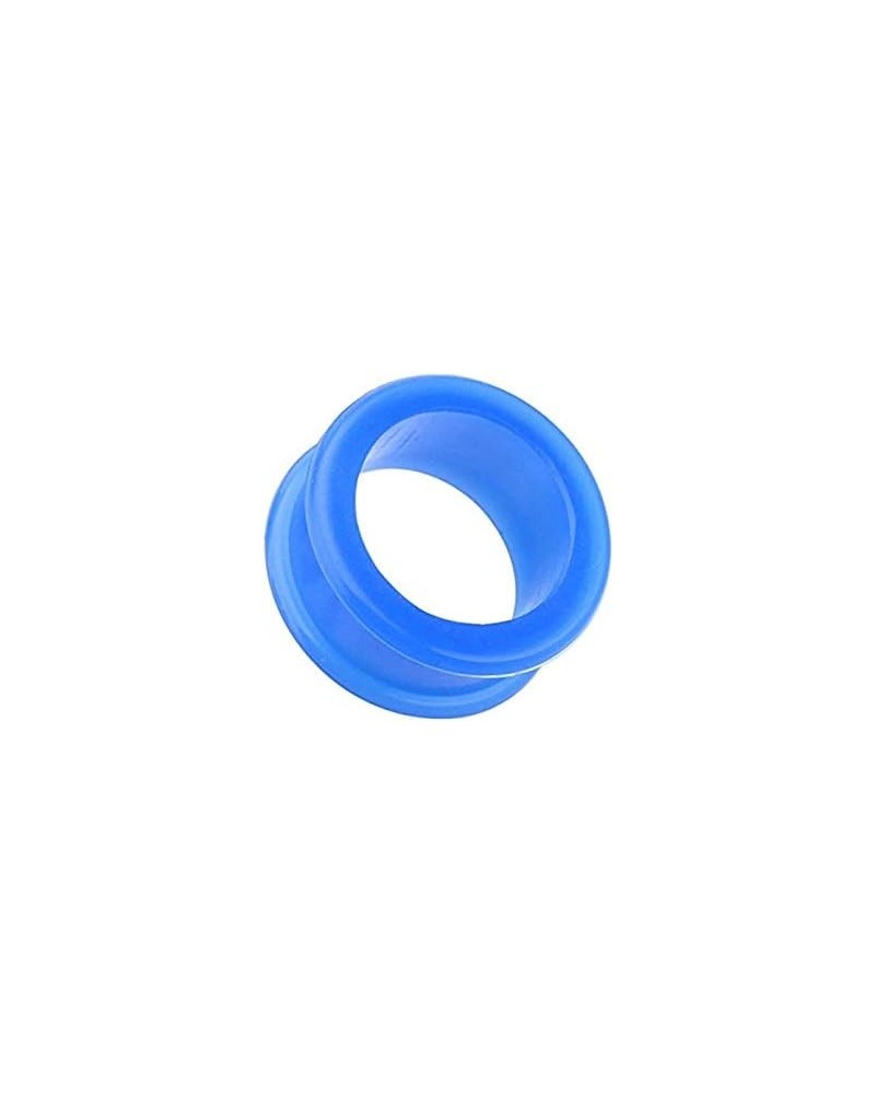 Flexible Silicone Double Flared Ear Gauge Tunnel Plug 8 GA (3.2mm), Blue $9.35 Body Jewelry