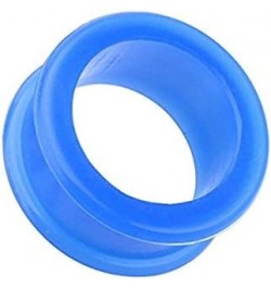 Flexible Silicone Double Flared Ear Gauge Tunnel Plug 8 GA (3.2mm), Blue $9.35 Body Jewelry