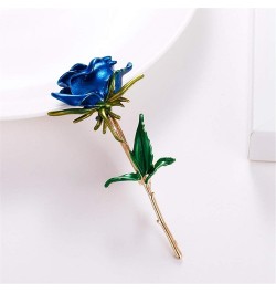 Women's Corsage Rose Flower Shape Brooch Pin Female Breastpin Party Jewelry Blue $5.48 Brooches & Pins