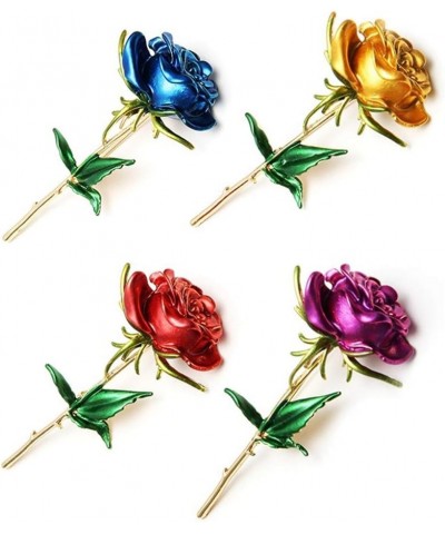 Women's Corsage Rose Flower Shape Brooch Pin Female Breastpin Party Jewelry Blue $5.48 Brooches & Pins