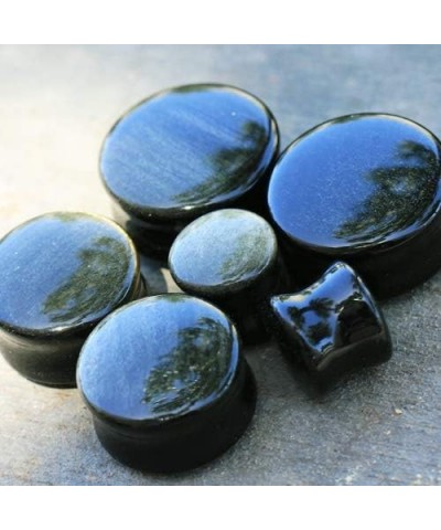 Set of 3 of Natural Green Wave Jasper Golden Obsidian Stone Saddle Plugs 9/16 Inch - 14mm $12.85 Body Jewelry