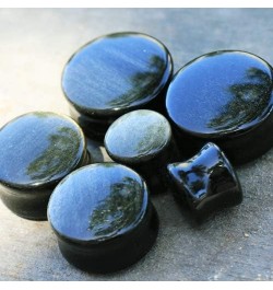 Set of 3 of Natural Green Wave Jasper Golden Obsidian Stone Saddle Plugs 9/16 Inch - 14mm $12.85 Body Jewelry