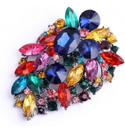 Women's Wedding Gorgeous Crystal Rhinestone Marquise Big Oval Brooch Pin for Women Girls Party Dress Accessory Multicolor $7....