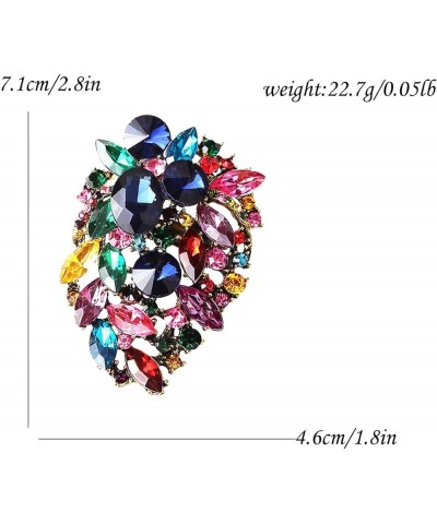 Women's Wedding Gorgeous Crystal Rhinestone Marquise Big Oval Brooch Pin for Women Girls Party Dress Accessory Multicolor $7....