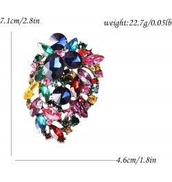 Women's Wedding Gorgeous Crystal Rhinestone Marquise Big Oval Brooch Pin for Women Girls Party Dress Accessory Multicolor $7....