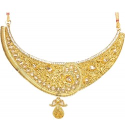 Gold-Toned Kundan Stone Wedding Necklace Set Crafted By Indian For Women Style 9 $13.74 Jewelry Sets