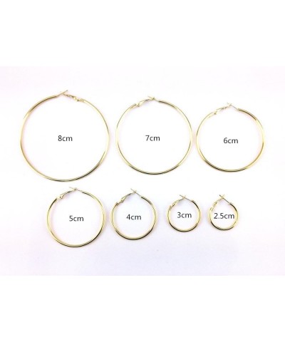 7 Pairs Hoops Womens Earrings Set Gold $6.67 Earrings