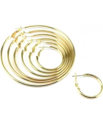 7 Pairs Hoops Womens Earrings Set Gold $6.67 Earrings