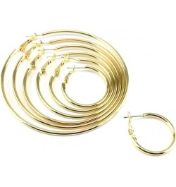 7 Pairs Hoops Womens Earrings Set Gold $6.67 Earrings